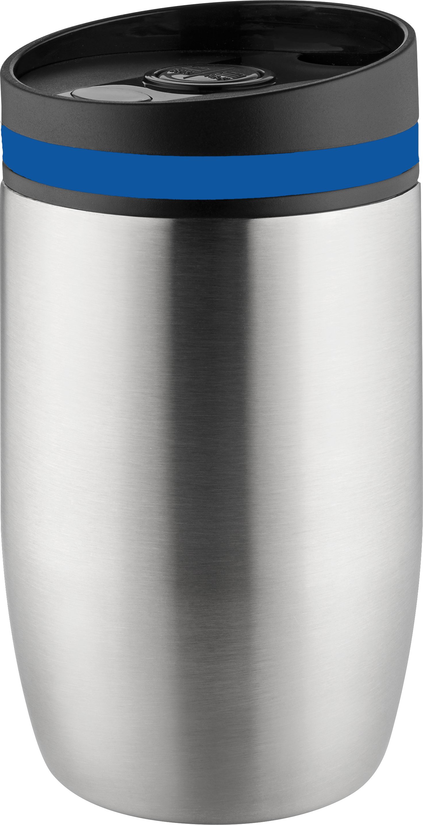 Metmaxx® Thermobecher "CremaOfficinaBudget“ silber /Ring blau