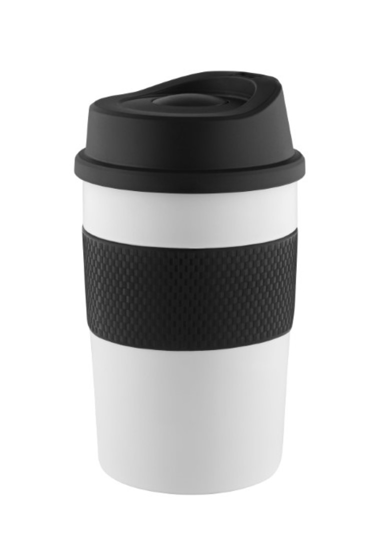 Metmaxx® Thermobecher "CremaCoffeeHouse" weiß/Ring schwarz