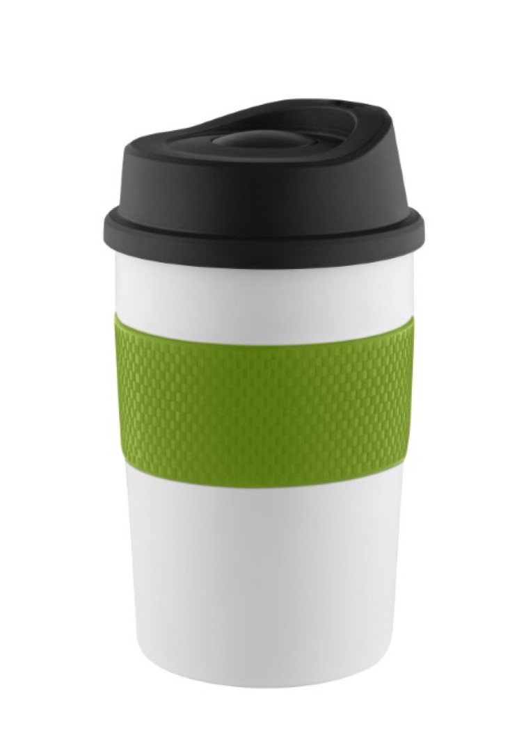 Metmaxx® Thermobecher "CremaCoffeeHouse" weiß/Ring grün