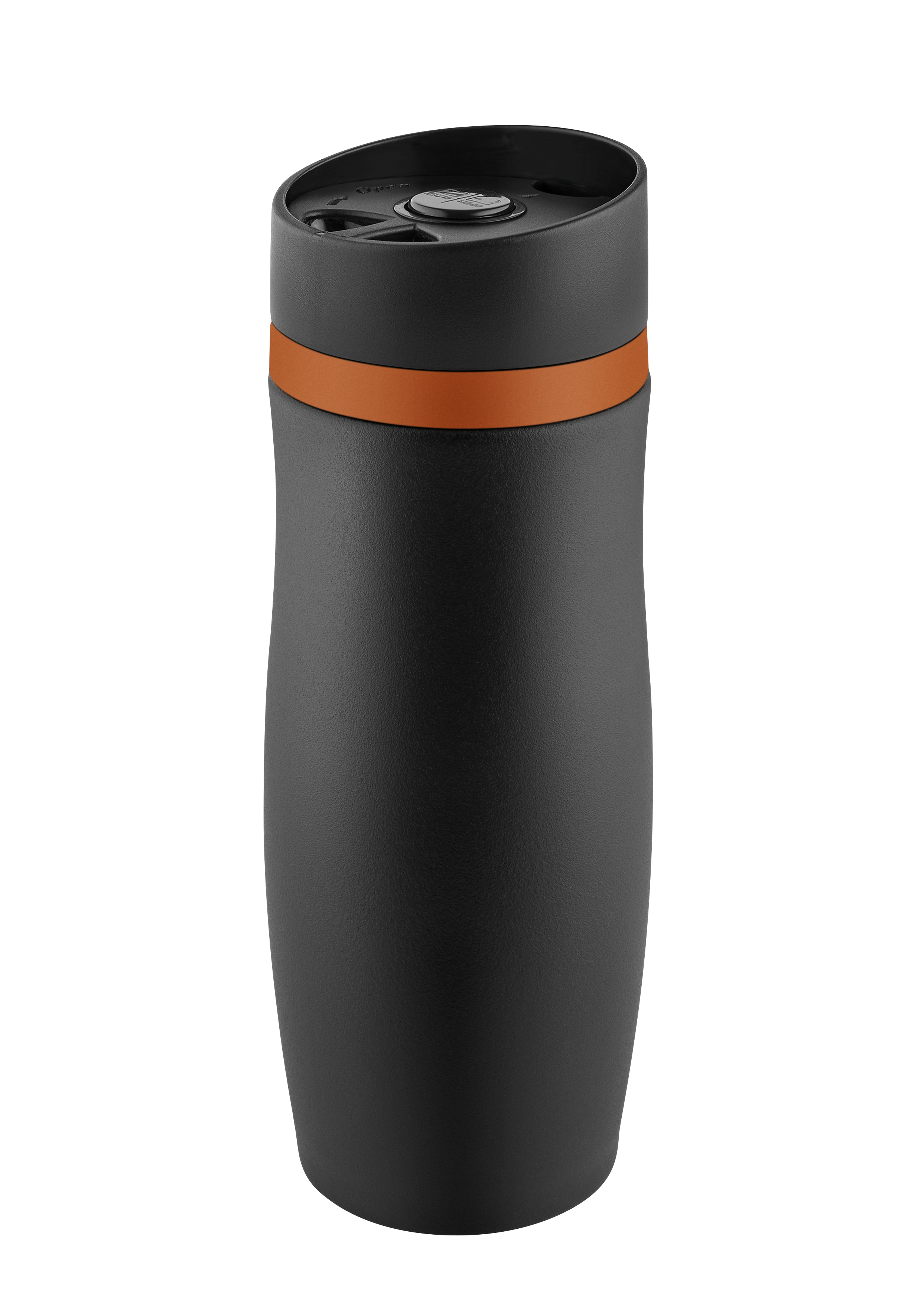 Metmaxx® Thermobecher "CremaExtensaNero" schwarz/Ring orange