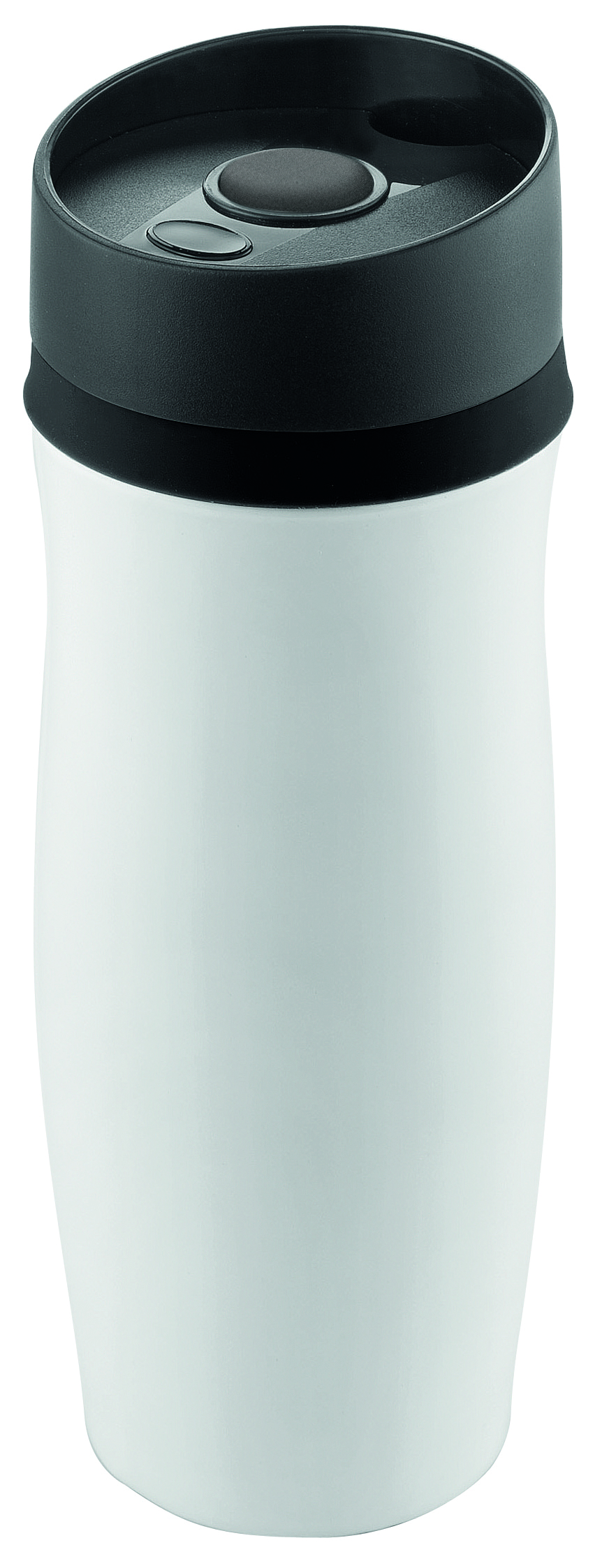 Metmaxx® Thermobecher "CremaExtensa" weiß/Ring schwarz