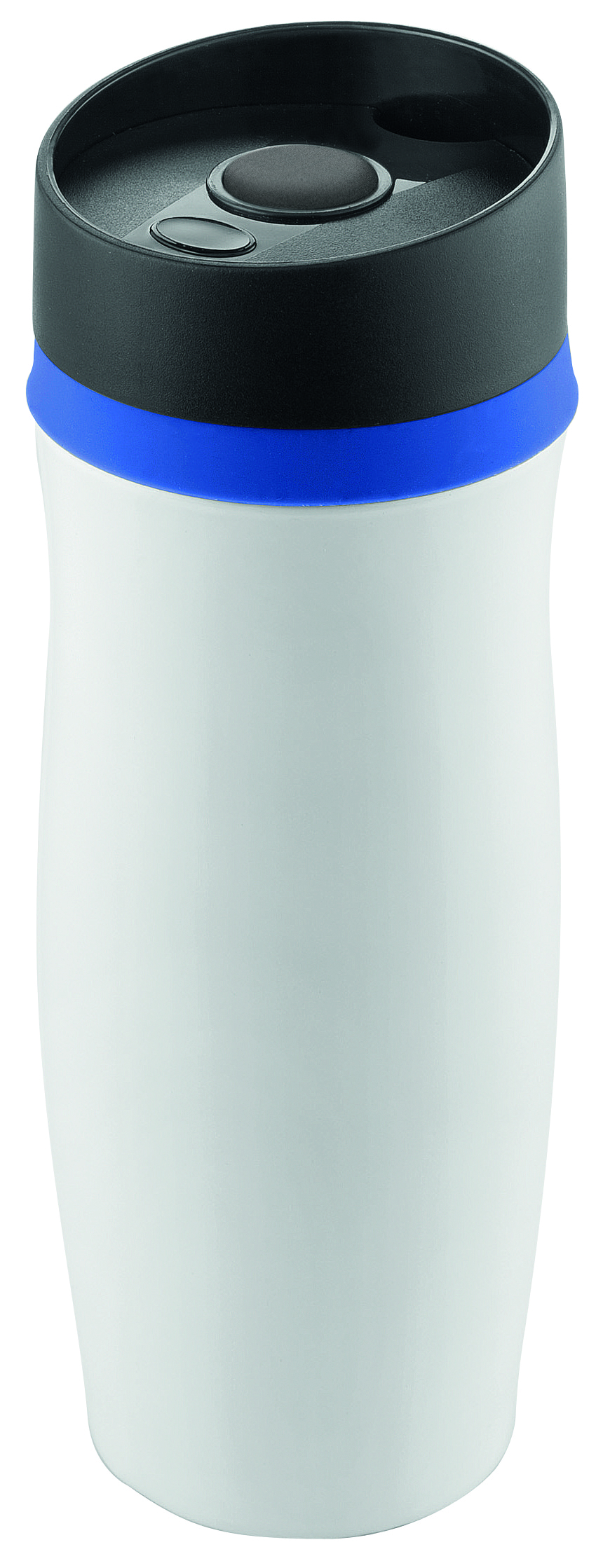 Metmaxx® Thermobecher "CremaExtensa" weiß/Ring blau