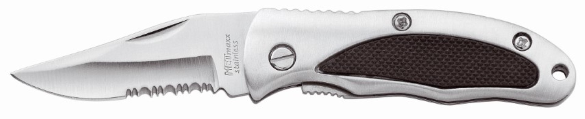 Metmaxx® Taschenmesser "HunterPlus" silber/schwarz