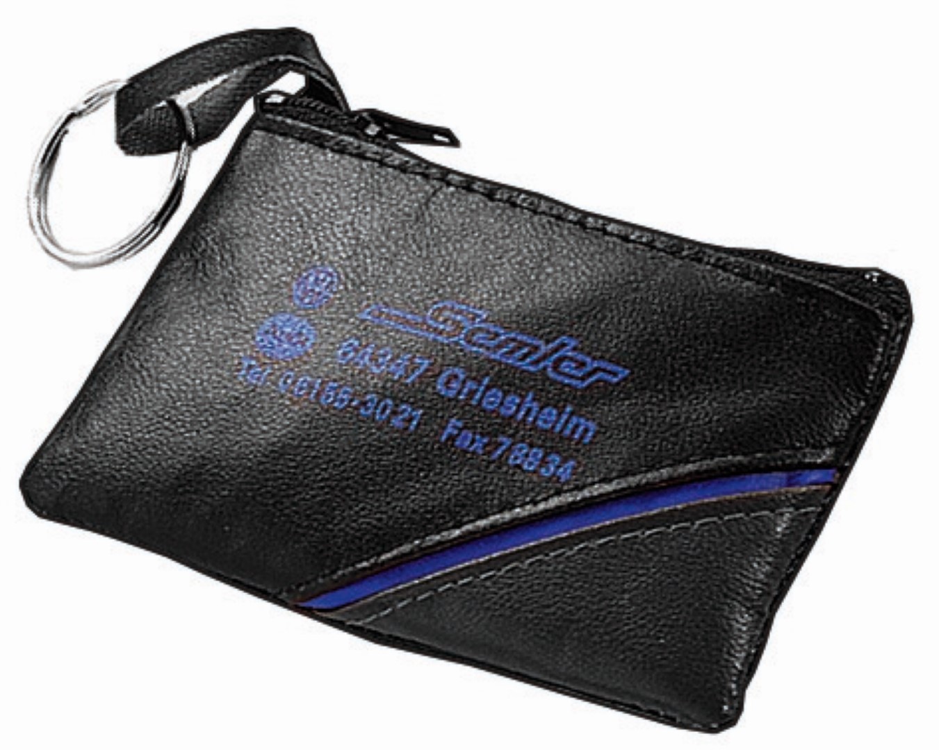 CreativDesign® Schlüsseltasche "CD" schwarz/blau